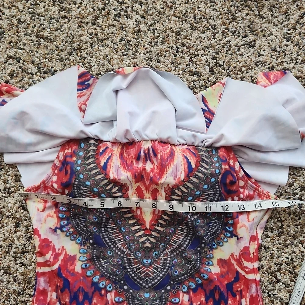 LA moda true colours off shoulder one piece swimsuit, medium‎